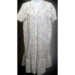 Vintage 80s Nice N Easy Floral Cottagecore House Dress